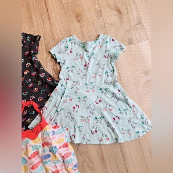 Cat & Jack 5T Toddler Dresses, Rainbows, Unicorns, Summer Lot Bundle - Picture 5 of 6
